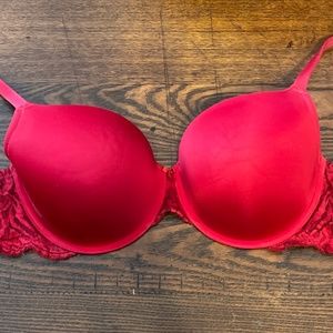 Torrid Curve, Push-up, Plunge, Red Lace Bra, Size 40DD/E